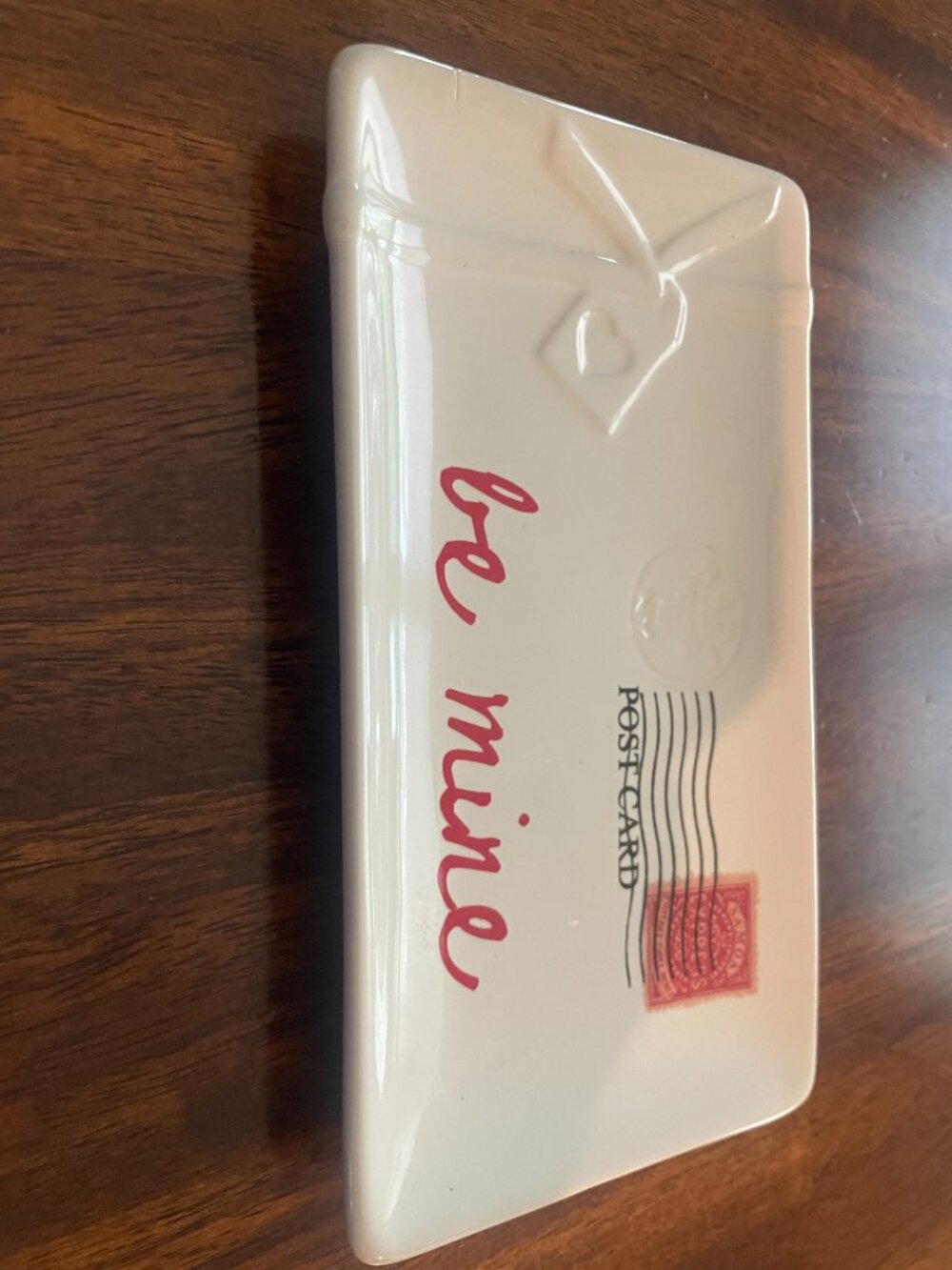 Pottery Barn Ceramic Be Mine Pottery Postcard Trinket Dish Rare 6" x 3.5"! - Picture 2 of 5